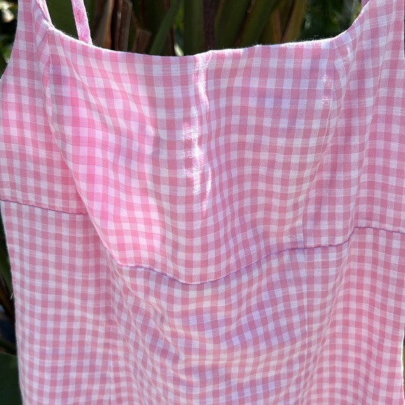 BNWT Pink & White Gingham Mini Dress - Picture 3 of 9